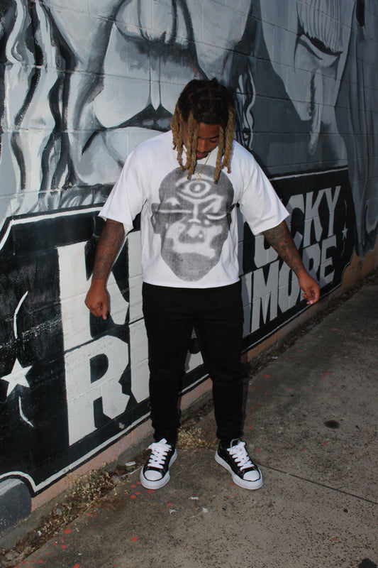 White STK “Face” Tee
